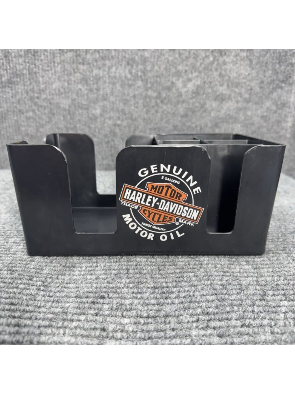 Genuine Harley-Davidson Oil Can Bar Caddy Napkin Holder Pencil Desk Organizer